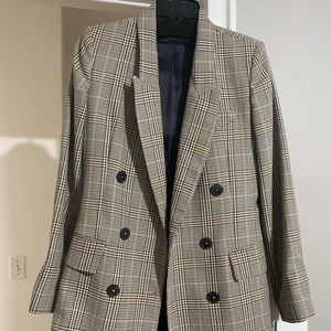 Zara Plaid Double breasted blazer